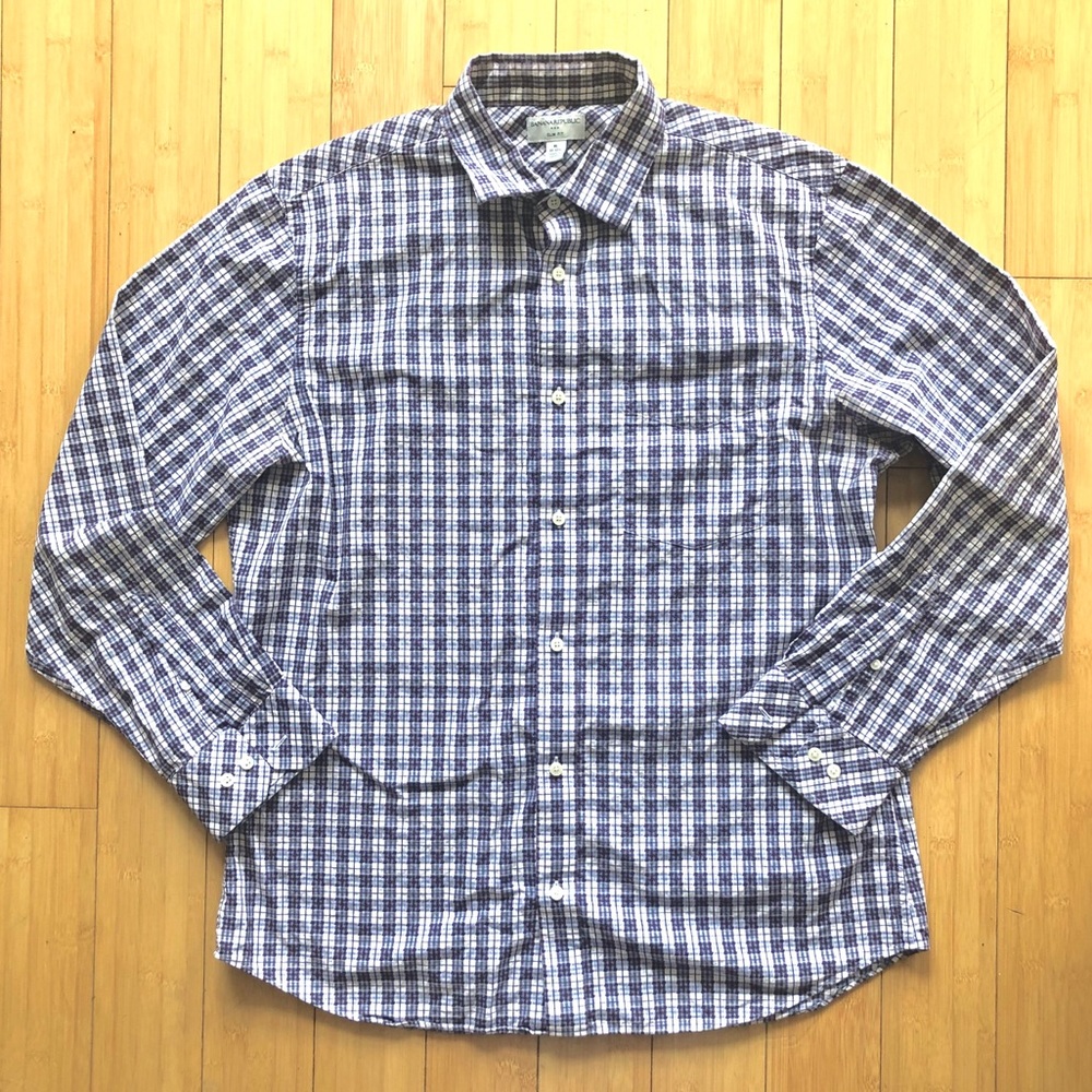Banana Republic Slim Fit Plaid Oxford Shirt